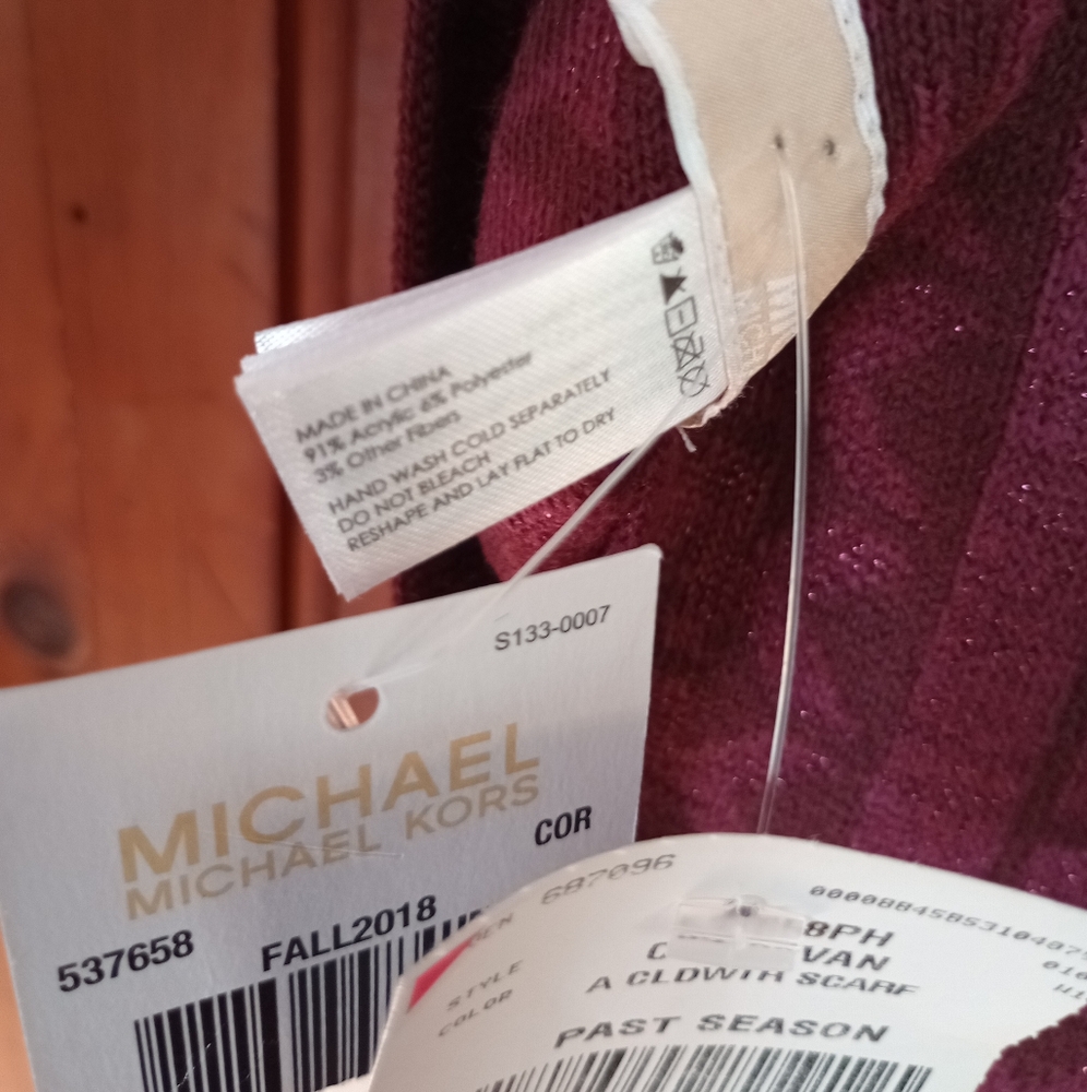 Michael Kors Purple Logo Scarf - Picture 7 of 8